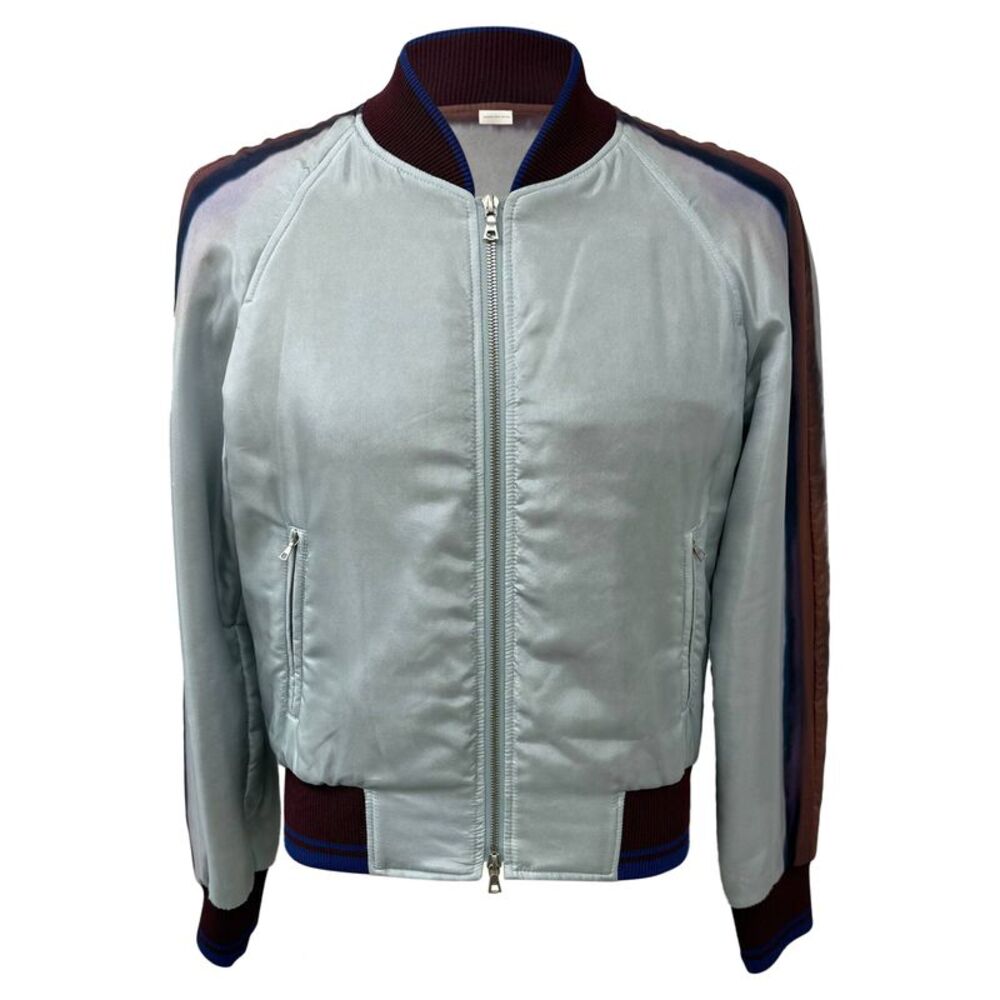 Dries Van Noten Printed Bomber Jacket in Multicolor Silk